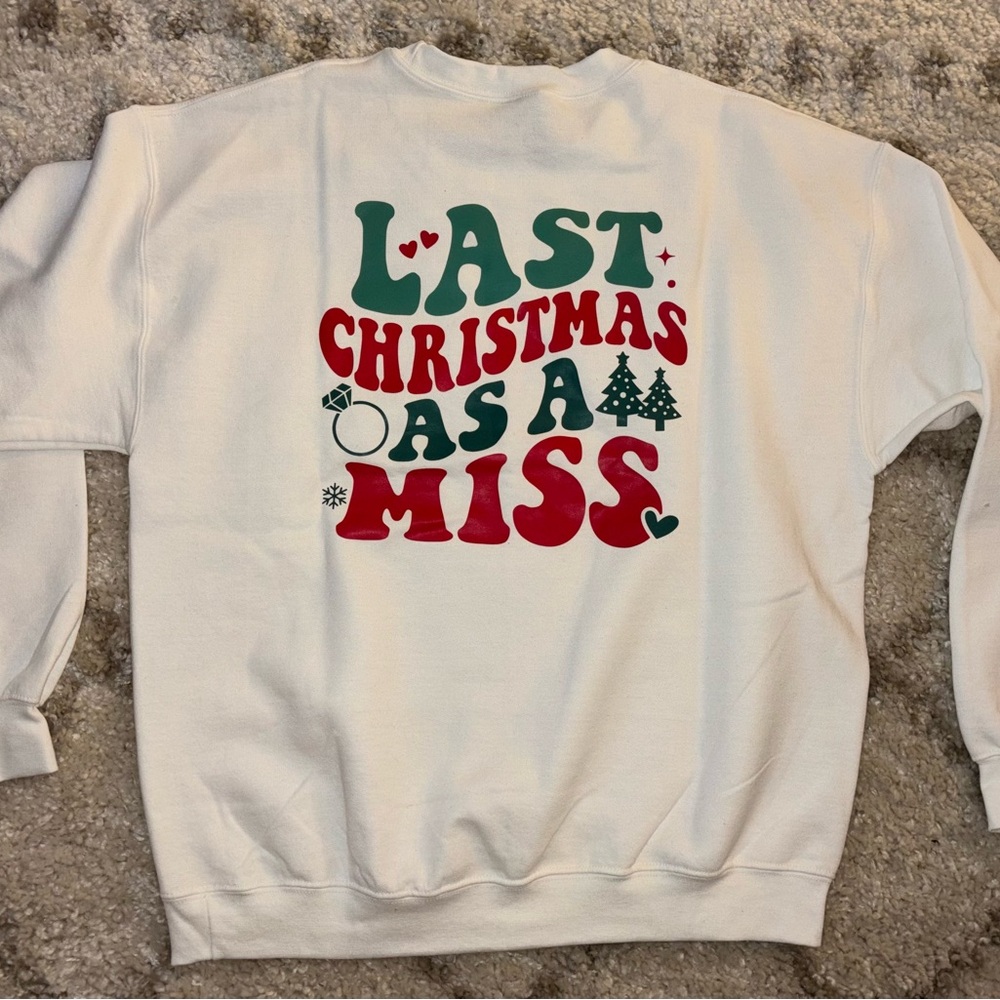 White Fiancé Christmas Sweatshirt (Mrs. Gregory)
